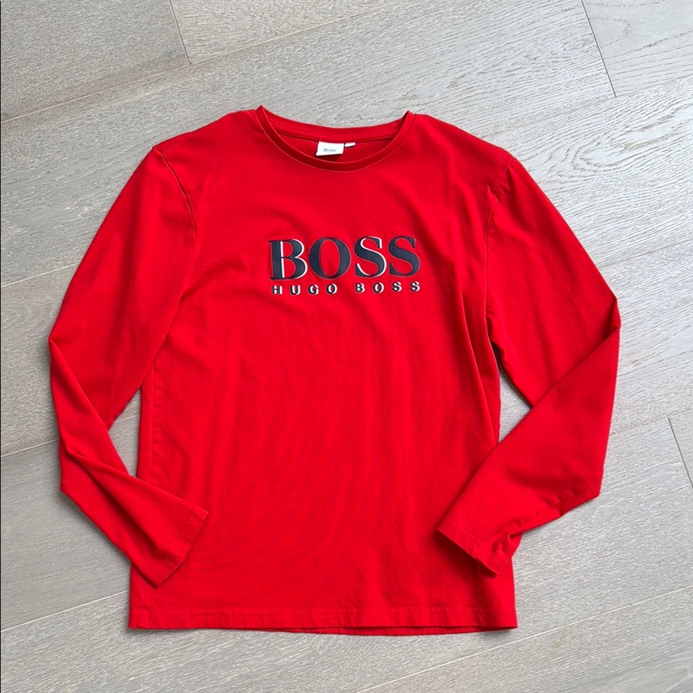 Hugo Boss Red Long Sleeve Shirt